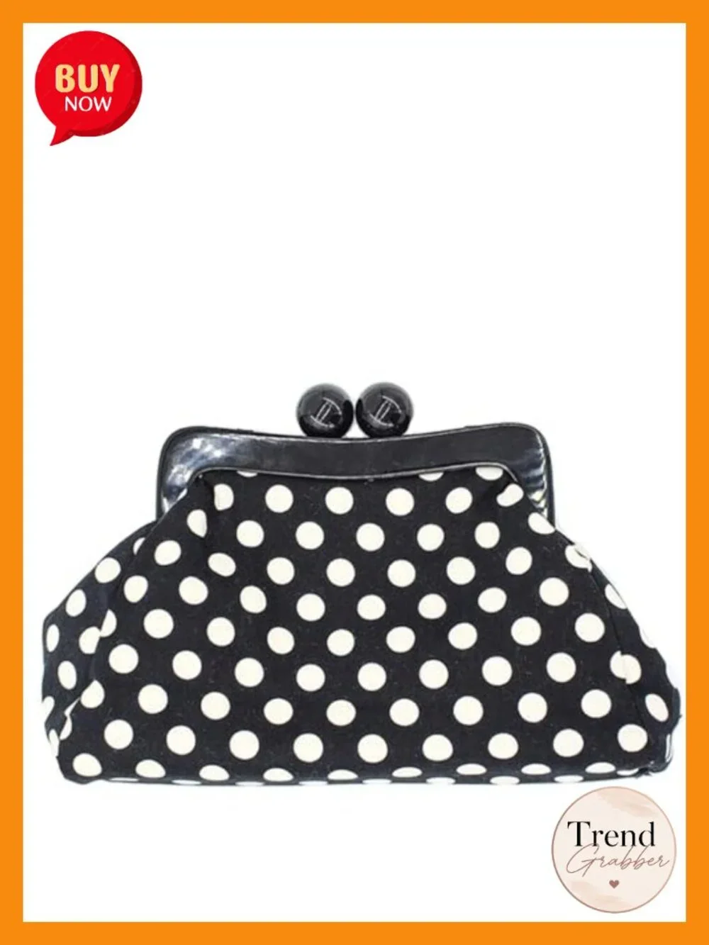 Polka Dot Clutch Purse with Chain Strap Evening Bag